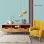 modern living room  with yellow armchair. scandinavian interior design furniture. 3d render illustration