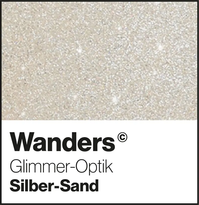 Wanders Silber-Sand Glimmer-Optik Glimmerfarbe Wandfarbe