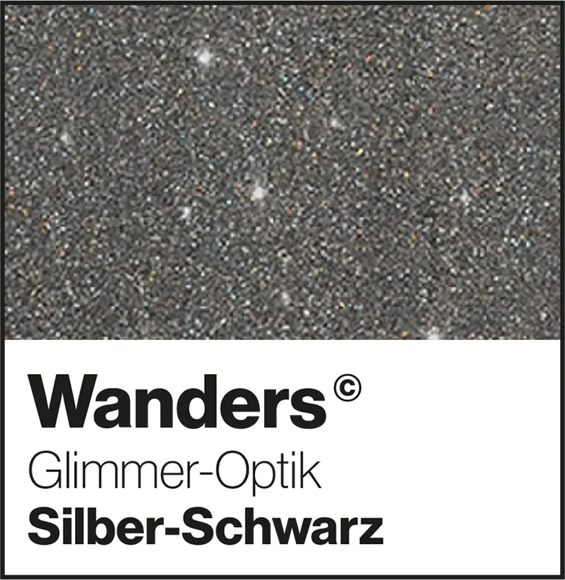 Wanders Silber-Schwarz Glimmer-Optik Glitzerfarbe Wandfarbe