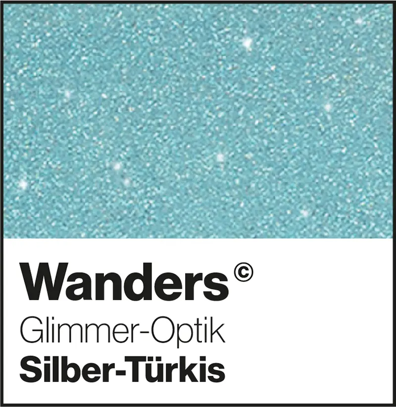 Wanders Silber-Türkis Glimmer-Optik Wandfarbe Glimmerfarbe
